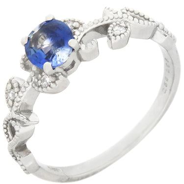 ノンブランド NON BRAND サファイア ダイヤリング プラチナシルバー Pt900 サファイア ダイヤモンド リング 指輪 11号