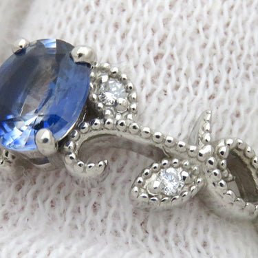 ノンブランド NON BRAND サファイア ダイヤリング プラチナシルバー Pt900 サファイア ダイヤモンド リング 指輪 11号