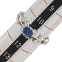 ノンブランド NON BRAND サファイア ダイヤリング プラチナシルバー Pt900 サファイア ダイヤモンド リング 指輪 11号