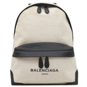 バレンシアガ BALENCIAGA バックパック ホワイト×ブラック キャンバス レザー リュック・デイパック シルバー金具 リュックサック 白 黒