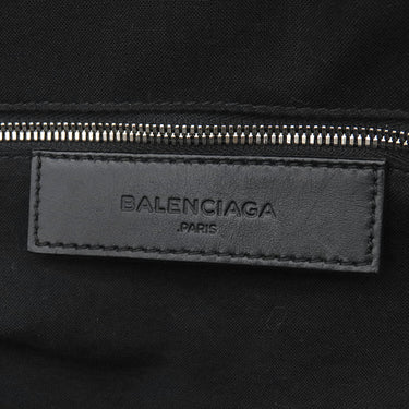 バレンシアガ BALENCIAGA バックパック ホワイト×ブラック キャンバス レザー リュック・デイパック シルバー金具 リュックサック 白 黒