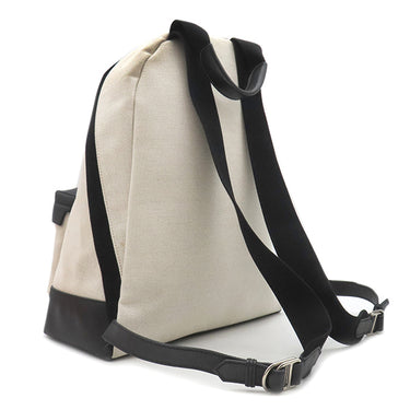 バレンシアガ BALENCIAGA バックパック ホワイト×ブラック キャンバス レザー リュック・デイパック シルバー金具 リュックサック 白 黒