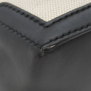 バレンシアガ BALENCIAGA バックパック ホワイト×ブラック キャンバス レザー リュック・デイパック シルバー金具 リュックサック 白 黒