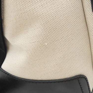 バレンシアガ BALENCIAGA バックパック ホワイト×ブラック キャンバス レザー リュック・デイパック シルバー金具 リュックサック 白 黒