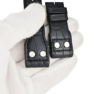 IWC IWC 純正 パイロットウォッチ クロコバンド ブラック クロコダイル 腕時計パーツ 新品同様 替え レザー ベルト ストラップ 予備 スペア 交換 22mm ブラック 黒