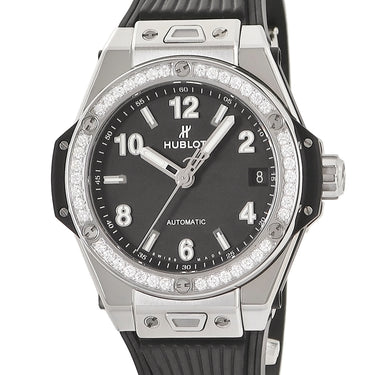 腕時計 ウブロ HUBLOT ビッグバン ワンクリック スチールダイヤモンド 465.SX.1170.RX.1204 自動巻き メンズ 純正ダイヤ ブラック