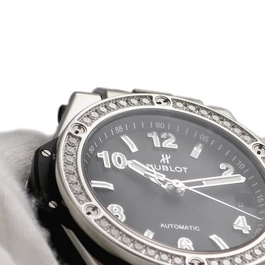 腕時計 ウブロ HUBLOT ビッグバン ワンクリック スチールダイヤモンド 465.SX.1170.RX.1204 自動巻き メンズ 純正ダイヤ ブラック