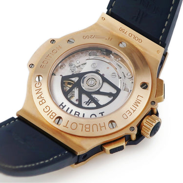 腕時計 ウブロ HUBLOT ビッグバン ジーンズ クロノ 301.PL.2780.NR.JEANS 自動巻き メンズ K18RG無垢 限定 ラウンド