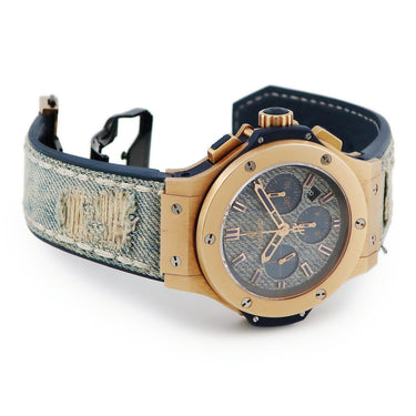 腕時計 ウブロ HUBLOT ビッグバン ジーンズ クロノ 301.PL.2780.NR.JEANS 自動巻き メンズ K18RG無垢 限定 ラウンド