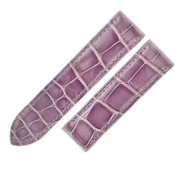 カルティエ Cartier KD43ZS40 シャイニーパープル クロコダイル 腕時計パーツ 未使用 純正 替え クロコ レザー 本革 バンド ベルト Dバックル用 19ｍｍ シャイニーパープル 紫