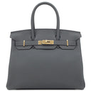 エルメス HERMES バーキン30 グリミスティ トゴ ハンドバッグ シャンパンゴールド金具