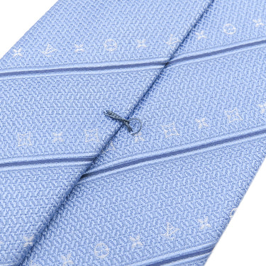 ルイヴィトン LOUIS VUITTON ストライプス 8CM M79441 ブルークレール シルク ネクタイ ライトブルー シグネチャーパターン