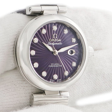 腕時計 オメガ OMEGA デ ヴィル レディーマティック 425.32.34.20.60.001 自動巻き レディース 純正ダイヤ パープル