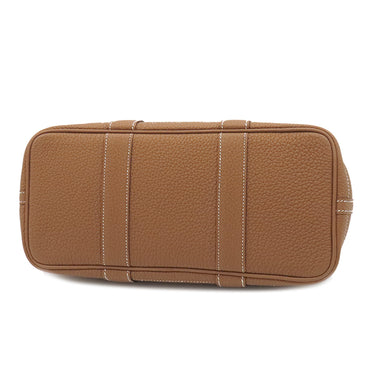 エルメス HERMES ガーデンパーティーTPM ゴールド ネゴンダ トートバッグ シルバー金具 茶