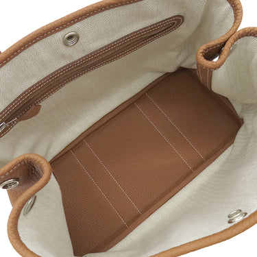 エルメス HERMES ガーデンパーティーTPM ゴールド ネゴンダ トートバッグ シルバー金具 茶