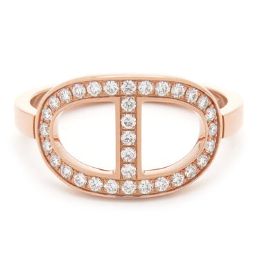 エルメス HERMES シェーヌダンクル コントゥール MM H122605B 00052 ローズゴールド K18PG ダイヤモンド #52(JP12) リング 指輪 ピンクゴールド 750AU 11.5号