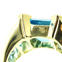 ノンブランド NON BRAND ブルートパーズ ダイヤモンド リング イエローゴールド K18YG ブルートパーズ ダイヤモンド リング 指輪 青 750 バゲット 16号