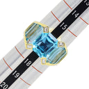 ノンブランド NON BRAND ブルートパーズ ダイヤモンド リング イエローゴールド K18YG ブルートパーズ ダイヤモンド リング 指輪 青 750 バゲット 16号