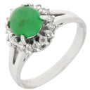 ノンブランド NON BRAND ヒスイ ダイヤリング プラチナシルバー Pt900 ヒスイ ダイヤモンド リング 指輪 翡翠 9.5号