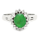 ノンブランド NON BRAND ヒスイ ダイヤリング プラチナシルバー Pt900 ヒスイ ダイヤモンド リング 指輪 翡翠 9.5号