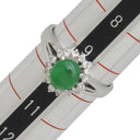 ノンブランド NON BRAND ヒスイ ダイヤリング プラチナシルバー Pt900 ヒスイ ダイヤモンド リング 指輪 翡翠 9.5号