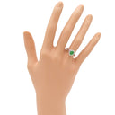 ノンブランド NON BRAND ヒスイ ダイヤリング プラチナシルバー Pt900 ヒスイ ダイヤモンド リング 指輪 翡翠 9.5号