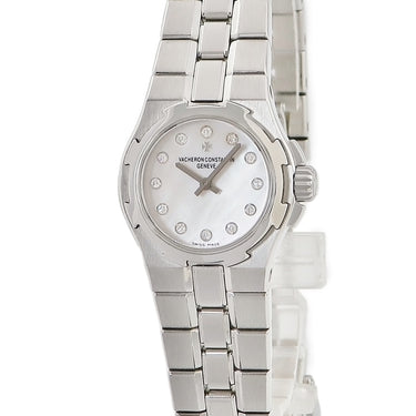 腕時計 ヴァシュロン・コンスタンタン VACHERON CONSTANTIN オーヴァーシーズ 16050/423A-8880 クオーツ レディース OH済 純正ダイヤ シェル