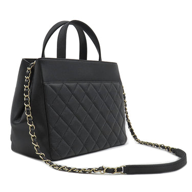 シャネル CHANEL ビジネスアフィニティ A93750 ブラック キャビアスキン 2WAYバッグ シャンパンゴールド金具 ショルダー ハンドバッグ 黒