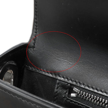 グッチ GUCCI ダブルGプレート 739721 ブラック レザー 2WAYバッグ シルバー金具 黒 ショルダー 斜め掛け クラッチ