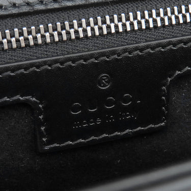 グッチ GUCCI ダブルGプレート 739721 ブラック レザー 2WAYバッグ シルバー金具 黒 ショルダー 斜め掛け クラッチ