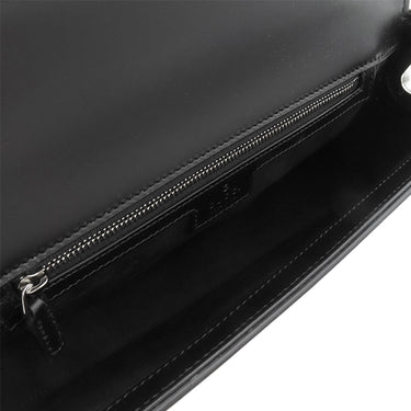 グッチ GUCCI ダブルGプレート 739721 ブラック レザー 2WAYバッグ シルバー金具 黒 ショルダー 斜め掛け クラッチ