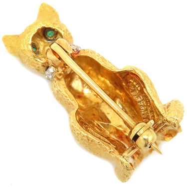 ティファニー Tiffany & Co キャット ネコモチーフ イエローゴールド K18YG ブローチ 胸飾り