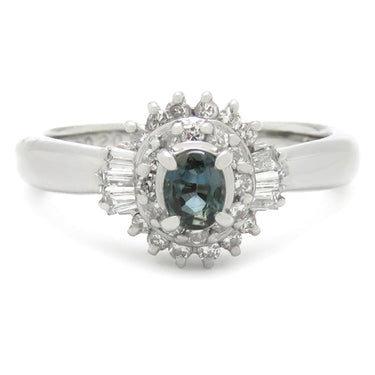 ノンブランド NON BRAND アレキサンドライト ダイヤリング プラチナシルバー Pt900 アレキサンドライト ダイヤモンド リング 指輪 ソーティング 10号