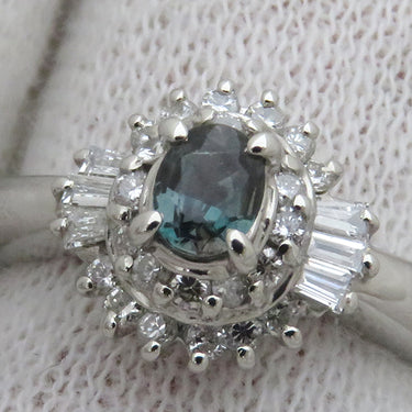 ノンブランド NON BRAND アレキサンドライト ダイヤリング プラチナシルバー Pt900 アレキサンドライト ダイヤモンド リング 指輪 ソーティング 10号