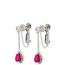 ノンブランド NON BRAND ルビー ダイヤ イヤリング ホワイトゴールド×プラチナシルバー K14WG Pt900 ルビー ダイヤモンド イヤリング Pt900 コンビ 750 レッド 赤