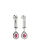 ノンブランド NON BRAND ルビー ダイヤ イヤリング ホワイトゴールド×プラチナシルバー K14WG Pt900 ルビー ダイヤモンド イヤリング Pt900 コンビ 750 レッド 赤