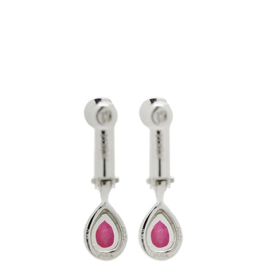 ノンブランド NON BRAND ルビー ダイヤ イヤリング ホワイトゴールド×プラチナシルバー K14WG Pt900 ルビー ダイヤモンド イヤリング Pt900 コンビ 750 レッド 赤