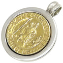 ティファニー Tiffany & Co セント クリストファー コイン イエローゴールドXシルバー K18YG シルバー925 ペンダントトップ 750AU AG925