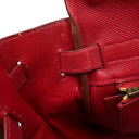 エルメス HERMES ケリー32 内縫い ルージュヴィフ クシュベル 2WAYバッグ ゴールド金具 赤 ハンドバッグ ショルダー