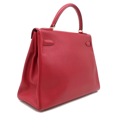 エルメス HERMES ケリー32 内縫い ルージュヴィフ クシュベル 2WAYバッグ ゴールド金具 赤 ハンドバッグ ショルダー