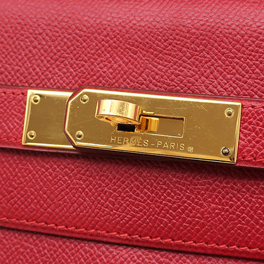 エルメス HERMES ケリー32 内縫い ルージュヴィフ クシュベル 2WAYバッグ ゴールド金具 赤 ハンドバッグ ショルダー