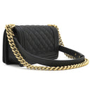 シャネル CHANEL ボーイシャネル ミニ チェーンショルダー A67085 ブラック キャビアスキン ショルダーバッグ ゴールド金具 黒