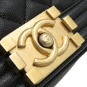 シャネル CHANEL ボーイシャネル ミニ チェーンショルダー A67085 ブラック キャビアスキン ショルダーバッグ ゴールド金具 黒