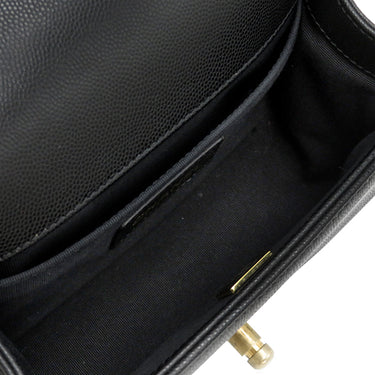 シャネル CHANEL ボーイシャネル ミニ チェーンショルダー A67085 ブラック キャビアスキン ショルダーバッグ ゴールド金具 黒