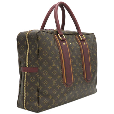 ルイヴィトン LOUIS VUITTON アントラシット ポルト ドギュマン M95531 モノグラム×レッド モノグラムキャンバス ビジネスバッグ ゴールド金具 茶 ブリーフケース ネームタグ・鍵1本欠品