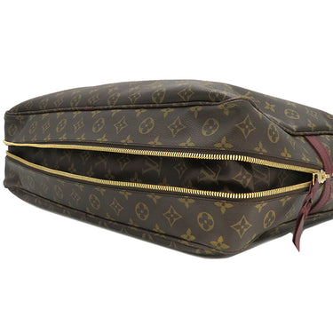 ルイヴィトン LOUIS VUITTON アントラシット ポルト ドギュマン M95531 モノグラム×レッド モノグラムキャンバス ビジネスバッグ ゴールド金具 茶 ブリーフケース ネームタグ・鍵1本欠品