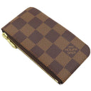 ルイヴィトン LOUIS VUITTON カードキーケース ポシェット クレ N62658 ダミエエベヌ ダミエキャンバス コインケース ゴールド金具 茶 キーチェーン付き