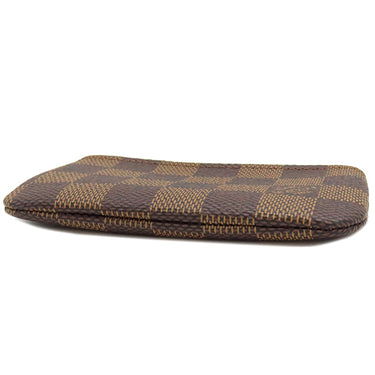 ルイヴィトン LOUIS VUITTON カードキーケース ポシェット クレ N62658 ダミエエベヌ ダミエキャンバス コインケース ゴールド金具 茶 キーチェーン付き