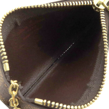 ルイヴィトン LOUIS VUITTON カードキーケース ポシェット クレ N62658 ダミエエベヌ ダミエキャンバス コインケース ゴールド金具 茶 キーチェーン付き