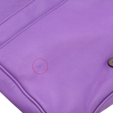 ボッテガヴェネタ BOTTEGA VENETA イントレチャート パープル レザー ショルダーバッグ ガンメタル金具 紫